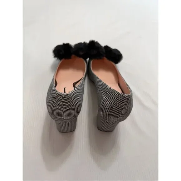 Kate Spade New York Women’s Carine Black White Pom Pom Heels Pumps Size 7 M - Picture 8 of 13